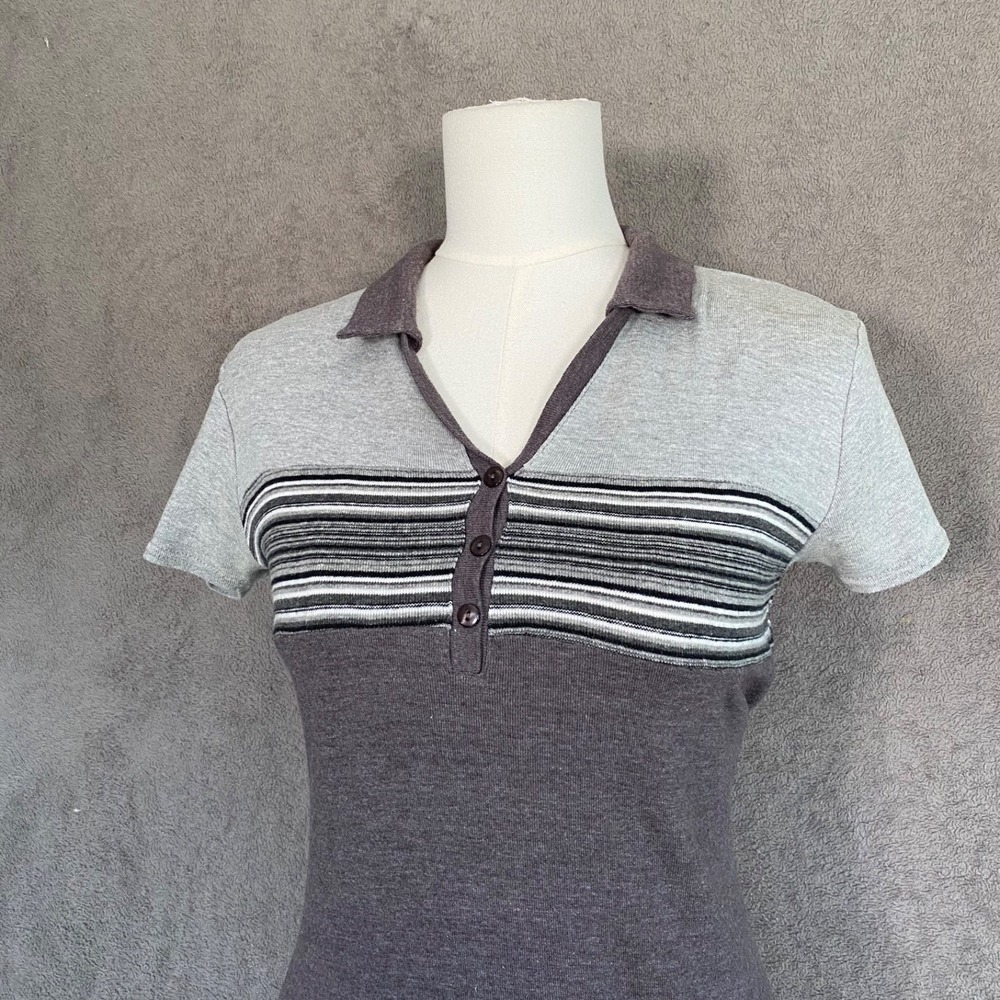 Vintage 90s ST & Co Womens Y2K  Polo Mini Dress Size M Striped Preppy Sporty - Picture 2 of 9